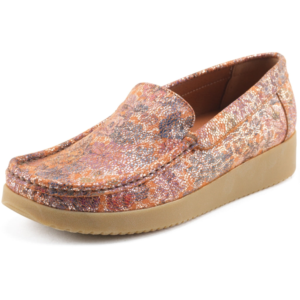 Nature Footwear Elin Loafer Metallic Print Slip on 301 Flower Print