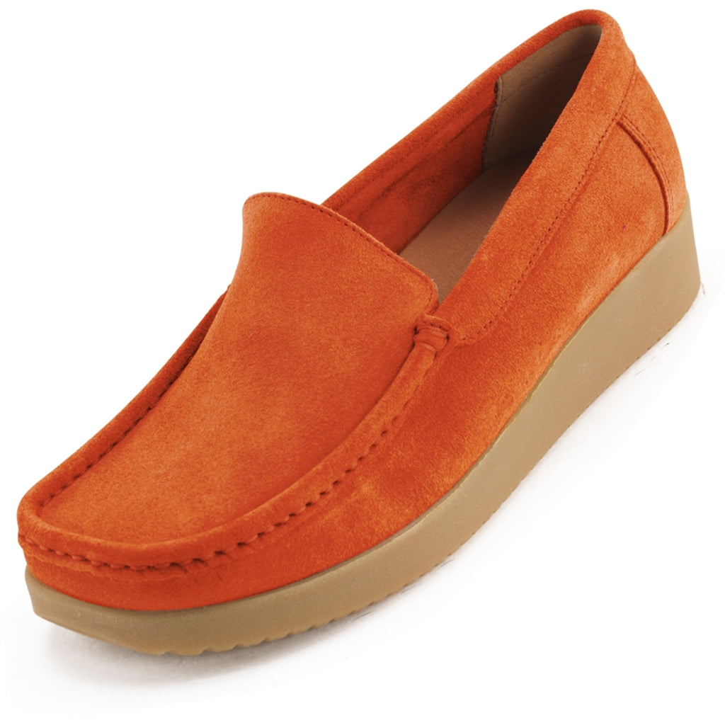 Nature Footwear Elin Loafer Suede Slip on 023 Orange