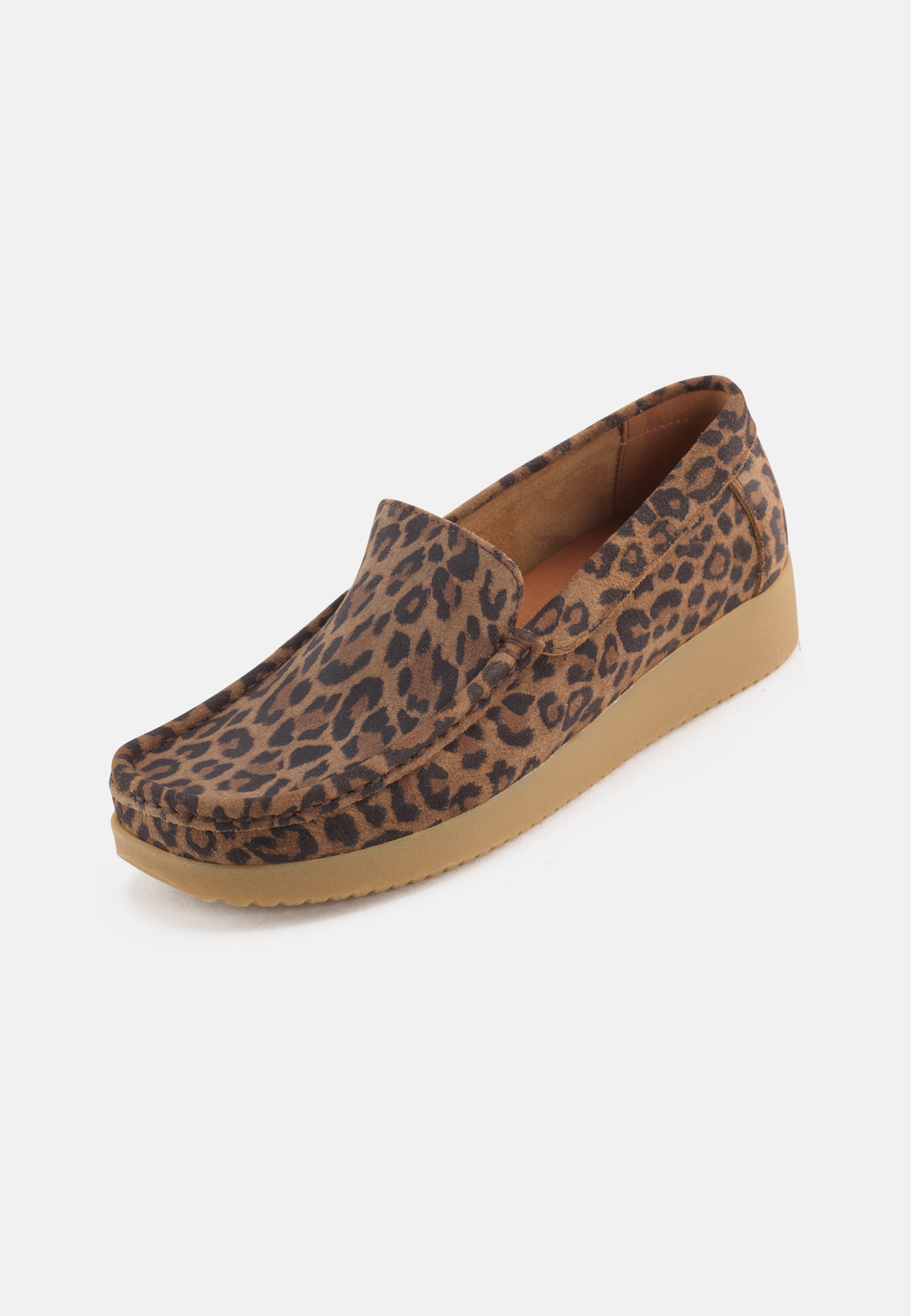 Nature Footwear Elin Loafer Suede Print Slip on 100 Leopard