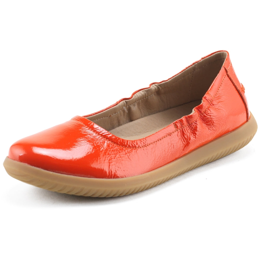 Nature Footwear Marie Ballerina Laklæder sko Orange med gummisål